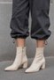 Women's Winter Patent Leather Pointed-Toe Ankle Boots with a 7-cm thick heel and side zipper closure - 2