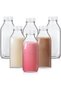 Glass Milk Bottle with Plastic Tamper-proof Caps (6 Pack) Vintage Reusable Dairy Drinking Containers, Glass Bottles for Milk, Juice,Yogurt, Smoothies, Honey, Tomato Sauce, Jam, Syrup (300ml)