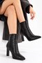 Away Women's Pointed Toe Patterned Heeled Boots b4772 - 3