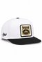 Black-and-White Hip-Hop Hat with a Raccoon Logo