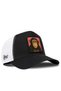 Black-and-White Cordura Trucker Cap with Monkey Logo