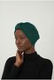 Emerald Green Ready-to-Wear Hijab with Crystal Butterfly Embellishments, Beading, and Lined Edge - 4