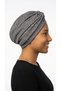 Black Ready-to-Wear Hijab with Cotton, Mottled, Banded, and Lined Modest Headcovering - 4