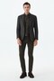 Coffee-Colored Slim Fit Jacket with a Mono Collar Pattern
