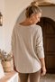 Italian Beige V-Neck Long-Sleeve Soft-Textured Angora Knit Blouse 70 60 - 8
