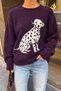 Women's Soft-Textured Jacquard Sweater with Dalmatian Print - 3