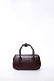 Oval Baguette Clutch Bag and Shoulder Bag, Dark Brown - 3