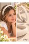 Ecru, Delicate, Handmade, Padded Hair Crown for Girls and Women, Fabric DD891, Minimalist Everyday Hair Accessory