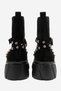 Women's Thick Sole Chelsea Boots with Belt Detail, Genuine Suede Leather, NYRA SUEDE BLACK - 5