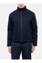 Men's Navy Blue Long-Sleeve Padded Jacket with a Zipper