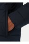 Men's Winter Padded Long-Sleeve Zipper Hooded Navy Blue Coat - 5