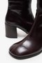 Matilda Brown Shiny Leather Heeled Boots - 4