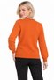 Women's Crew-Neck Wool Sweater embellished with stones on the chest, Orange - 3