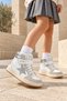 LİLYA Girls' "Star" Glittery Sneakers with Velcro Closure and Laces for Everyday Wear - 5