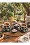 Handmade 2-Piece Olive Branch-Patterned Coffee Set