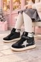 LİLYA Girls' "Star" Glittery Sneakers with Velcro Closure and Laces for Everyday Wear - 5