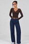 Women's Ribbed Knit V-Neck Blouse / T-Shirt - 3