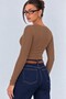 Women's Ribbed Knit V-Neck Blouse / T-Shirt - 5
