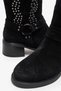 Chino Black Suede Studded Women's Boots - 4