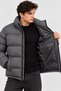 Men's Stand Collar Winter Puffer Jacket, Lined Zipper Pocket Coat - 4