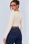 Women's Ribbed Knit V-Neck Blouse / T-Shirt - 4