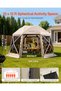 Cort tip gazebo cu montare rapidă, Dimensiuni produs: 12 x 3,66 m, Culoare: bej, Număr model: YR12 x 12Beige-13, Formă: sferă cu 13 laturi, Dimensiuni: 3,6 x 3,6 x 2,26 m - 3