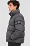 Men's Stand Collar Winter Puffer Jacket, Lined Zipper Pocket Coat - 2