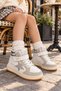 LİLYA Girls' "Star" Glittery Sneakers with Velcro Closure and Laces for Everyday Wear - 4