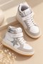 LİLYA Girls' "Star" Glittery Sneakers with Velcro Closure and Laces for Everyday Wear - 2