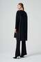 Panelled Long Tunic with Long Sleeves - Black - 4