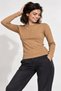 Women's Long-Sleeved Basic Blouse with Front Seam Detail and Boat Neck - 2