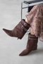 Katy Women's Suede Boots with Accessory Detail, Brown
