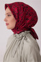 Tivil Silk Scarf 4422 86 Burgundy Ethnic Patterned - 2