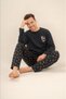 Happy everyday navy blue father son pajama set, 100% cotton, adult and children's pajamas are sold separately. - 3