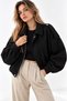 Women's Black Suede-Lined Oversized Bomber Jacket - 2