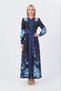 Msn Floral Long Sleeve Belted Maxi Dress