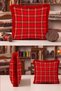 Plaid New Year's Patterned Tasseled Cushion Cover - Classic New Year's-Themed Red Fringed Pillowcase - 2