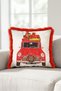 Car New Year's Decoration Tasseled Cushion Cover - Retro New Year's Decor Red Fringed Pillowcase - 7