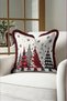 Red Pine Christmas-Patterned Tasseled Cushion Cover—Plaid New Year's Decoration Fringed Pillowcase - 7