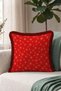 Red Snowflake New Year's Patterned Tasseled Cushion Cover - New Year's Gift Fringed Pillowcase - 5