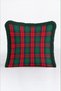 Red Plaid New Year's Decoration Cushion Cover with Tassels - Retro New Year's Green Fringed Pillowcase - 3
