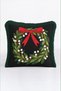 Black Wreath New Year's Patterned Tasseled Cushion Cover - Classic Christmas Decoration Fringed Pillowcase - 4