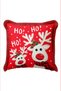 Ho! Red Deer New Year's Decoration Tasseled Cushion Cover—New Year's Decoration Fringed Pillowcase - 4