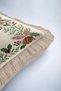 Merry Christmas Cream-Colored New Year's Patterned Tasseled Cushion Cover—Xmas Decoration Fringed Cushion Cover - 8