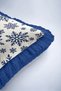 Ecru Snowflake New Year's Patterned Tasseled Pillowcase - New Year's Decoration Fringed Pillowcase - 5