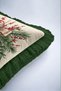 Merry Christmas and New Year's Patterned Tasseled Cushion Cover—New Year's Decor Green Fringed Pillowcase - 3