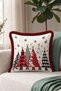 Red Pine Christmas-Patterned Tasseled Cushion Cover—Plaid New Year's Decoration Fringed Pillowcase - 6