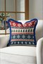 Navy Blue Snowflake New Year's Patterned Tasseled Cushion Cover—New Year's Gift Tasseled Pillowcase - 5