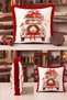 Cream-Colored Car-Themed New Year's Decoration Patterned Tasseled Cushion Cover—Retro Christmas Decoration Fringed Cushion Cover - 2