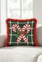 Green Sugar New Year's Patterned Tasseled Cushion Cover - Plaid Christmas Decorative Fringed Cushion Case - 5